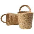 thumbnail image 1 of Juego de 2 cestas de flores colgantes de pasto marino, cestas tejidas para colgar en la pared con H, 1 of 5