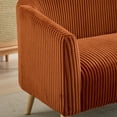 thumbnail image 2 of 50.78" Modern Loveseat Couch Sofa, Corduroy Fabric Upholstered 2-Seat Sofa, Loveseat with Wooden Nature Legs for Small Space Office Studio Apartment Bedroom (Orange), 2 of 11