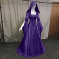 thumbnail image 4 of Vintage Witch Dress for Women Embroidered Renaissance Dresses Gothic Hooded Vampire Gown Dress Plus Size Long Peasant Dress, 4 of 8