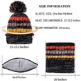 thumbnail image 4 of GRNSHTS Fleece Lined Winter Hats for Women Knit Beanie Hat Scarf Mask Set Warm Soft Slouchy Skull Cap with Pom Pom (Black), 4 of 6