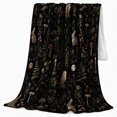 thumbnail image 2 of Mystical Forest Creatures Apothecary Botanical, Mystical Woodland Scene, Warm Flannel Blanket for Cabin and Lodge, Bird Lovers Valentine's Day Gift, Festive Home Decor, 2 of 9