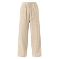 thumbnail image 4 of Njagoc3 Plus Size Pants for Men | Elastic Drawstring Waist Wide Leg Trousers with Side Pockets & Loose Fit | Relaxed Loose Fit for Fall Casual Daily Wear & Weekend Outings，Beige，M, 4 of 6