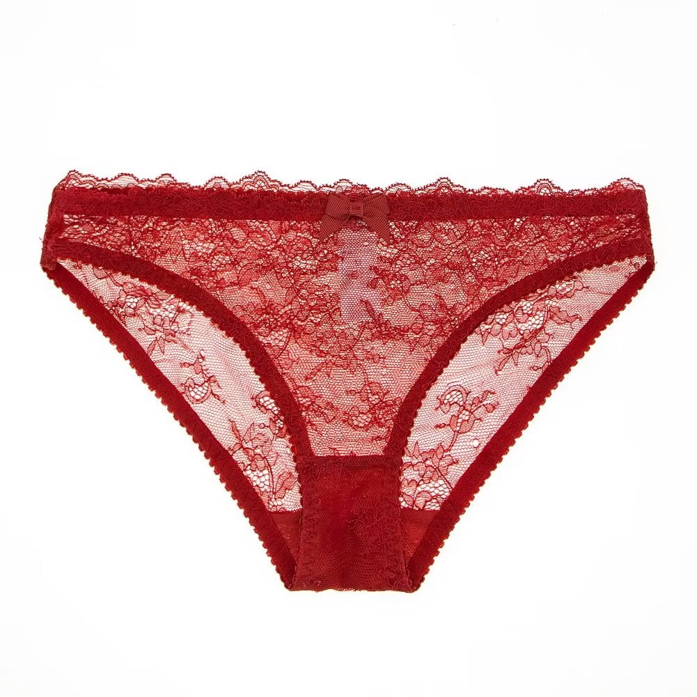 Varsbaby Lingerie Set for Women Sexy Lace Bra and Panty Thongs Sets Unlined Demi-Cup Underwire Bra and See Though Panties