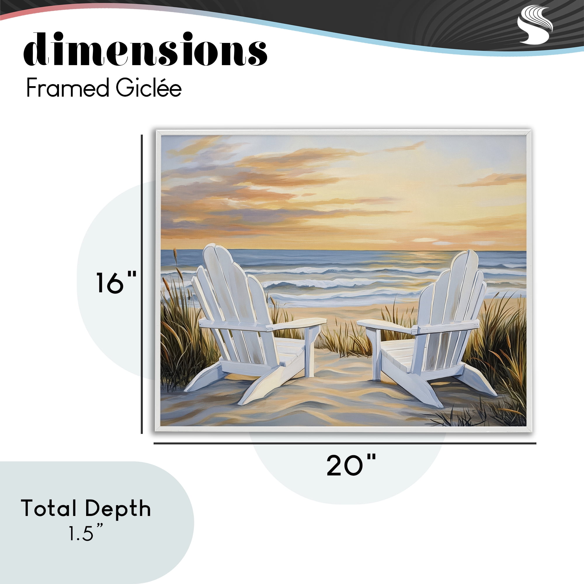 Stupell Industries Wave Watching Spot at Sunset White Framed Giclee Art, design by Petal Prints Design