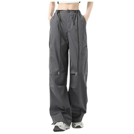 SNKSDGM Women s Plus Panties for Women Pack Plus Size Womens Capri Pants with Pockets Overalls Women s Autumn Winter Parachute Wide Leg Straight Leg Pants
