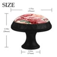 thumbnail image 4 of 12 Pcs Cabinet Knobs Pink Rose Pattern, Round Crystal Glass Drawer Dresser Wardrobe Handles Pulls Door Cupboard Hardware Knob with Screws for Home Kitchen, 4 of 6