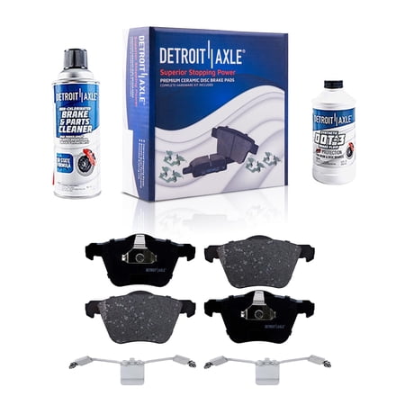 Detroit Axle - 13.2" (335mm) Front Ceramic Brake Pads Kit Replacement for 2003-2009 2012 2013 Volvo XC90
