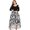 Black, variant on Fesfesfes Plus Size Women Gowns Sexy Round Neck Off Shoulder Floral Printed Strapless Gradient Splicing Long Sleeve Pullover Irregular Hem Party Dress