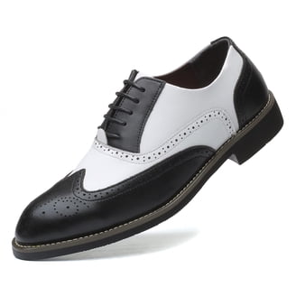 Santimon Men Derby Crocodile Pattern Pointed Toe Shoes Lace 