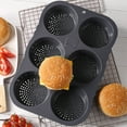 thumbnail image 6 of Clearance Hamburger Bun Pan Silicone Hamburger Bun Pans For Baking Multi Cavity Mesh Silicone Hamburger Bun For Making Buns Non Stick Baking Pan Household Silicone Baking New Bak Grey, 6 of 9