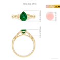 thumbnail image 5 of ANGARA Lab Grown Pear-Shaped Emerald Celtic Knot Engagement Ring for Women in 14K Yellow Gold (Size-8x6mm) | May Birthstone Jewelry for Her | Lab-Grown Emerald Engagement Ring, 5 of 8