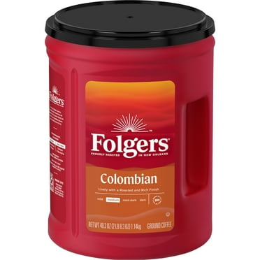 Folgers Colombian Ground Coffee, Medium Roast, 40.3 Ounce Canister