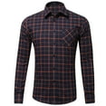 thumbnail image 1 of Pompotops Chemise Décontractée Ajustée à Manches Longues pour Hommes Automne avec Poche en Solde, 1 of 3