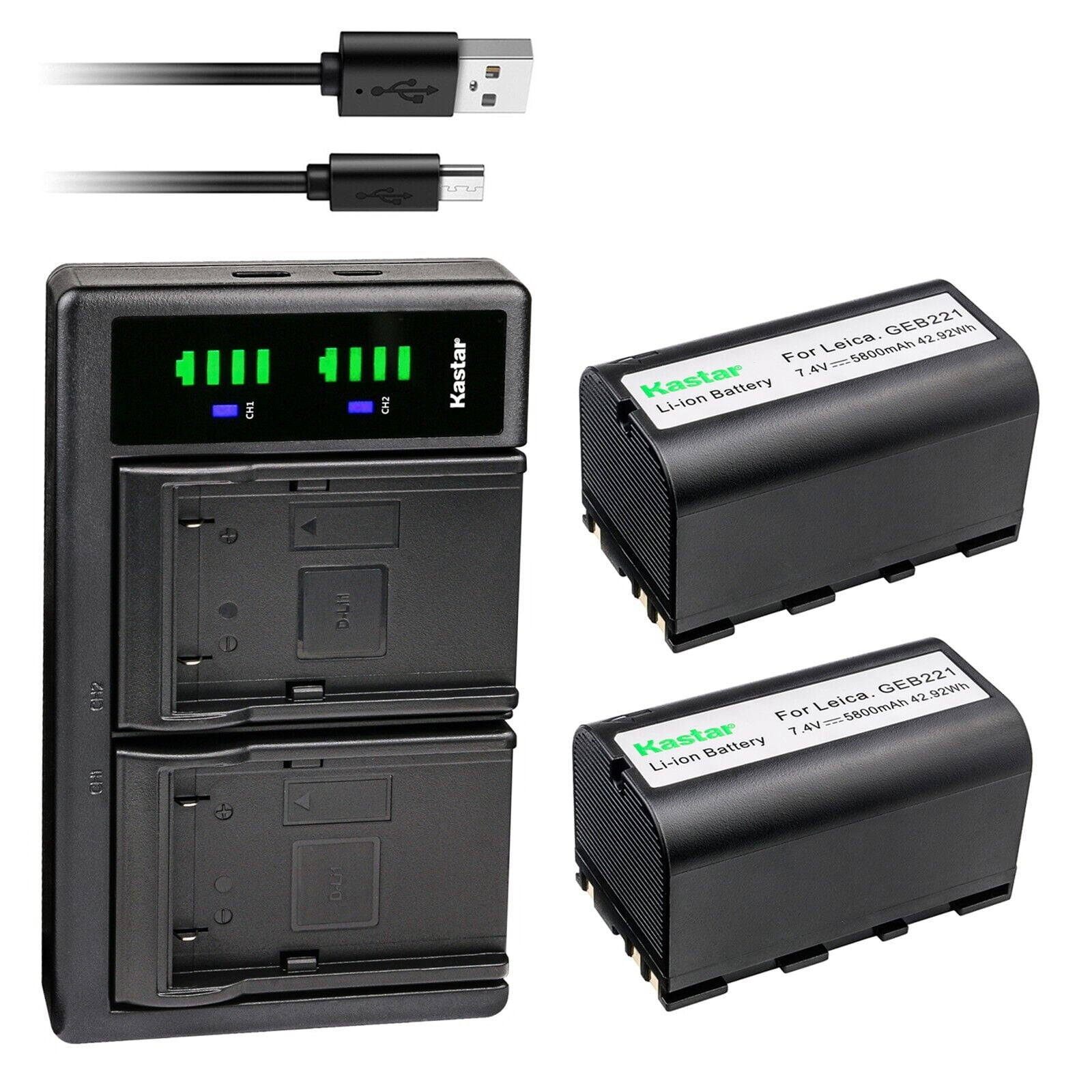 Kastar 2 Pack Battery And Ltd2 Usb Charger Compatible With Leica 724117 733269 733270 T733270