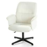 Homy Casa Criss Cross Office Chair, Vanity Makeup Desk Chair for Bedroom, Office, Apartment, Beige