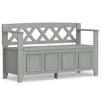 Amherst 48 inch Wide Solid Wood Transitional Entryway Bench in Fog Grey