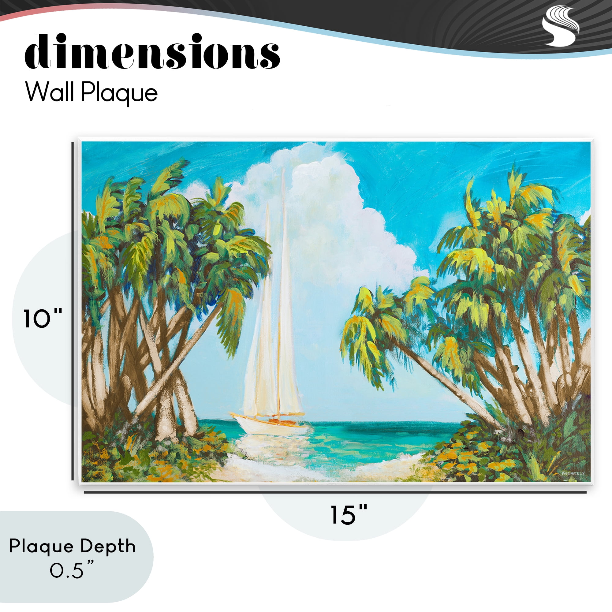 Stupell Industries Sailboat Among Palms Wall Plaque Art, design by Dan Meneely
