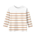 thumbnail image 4 of Efsteb Kids Girls 3/4 Sleeve Tshirt Round Neck Three-quarter Sleeve Tops Comfy Loose Summer Cute Striped Print Casual Blouses(Orange,4-5 Years ), 4 of 4