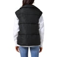 thumbnail image 3 of INSPIRE CHIC Women's Puffer Vest Stand Collar Sleeveless Winter Lightweight Vests Warm Padded Jacket Coat M Black, 3 of 6