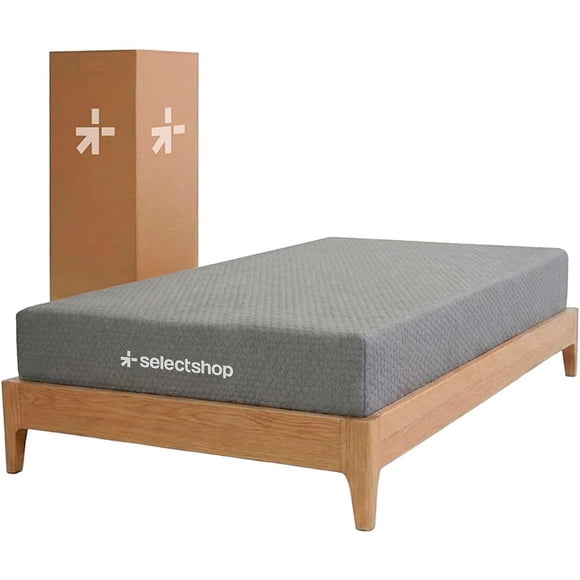 Colchón Individual En Caja Esponja Memory Foam De Alta Densidad Firmeza Media Suavidad Y Durabilidad Tecnología Híbrida Ortopédico (Gris)