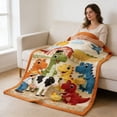 thumbnail image 4 of Fleece Throw Blanket with Cow Floral Accents, Multicolor Polyester Sofa or Bed Blanket, 130 x 150 cm, Soft Cozy Snuggle Blanket, 4 of 6
