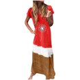 thumbnail image 2 of Robe Maxi d'Été pour Femmes, Décontractée, Ample, Manches Courtes, Col Rond, Longueur Cheville, en Solde, 2 of 5