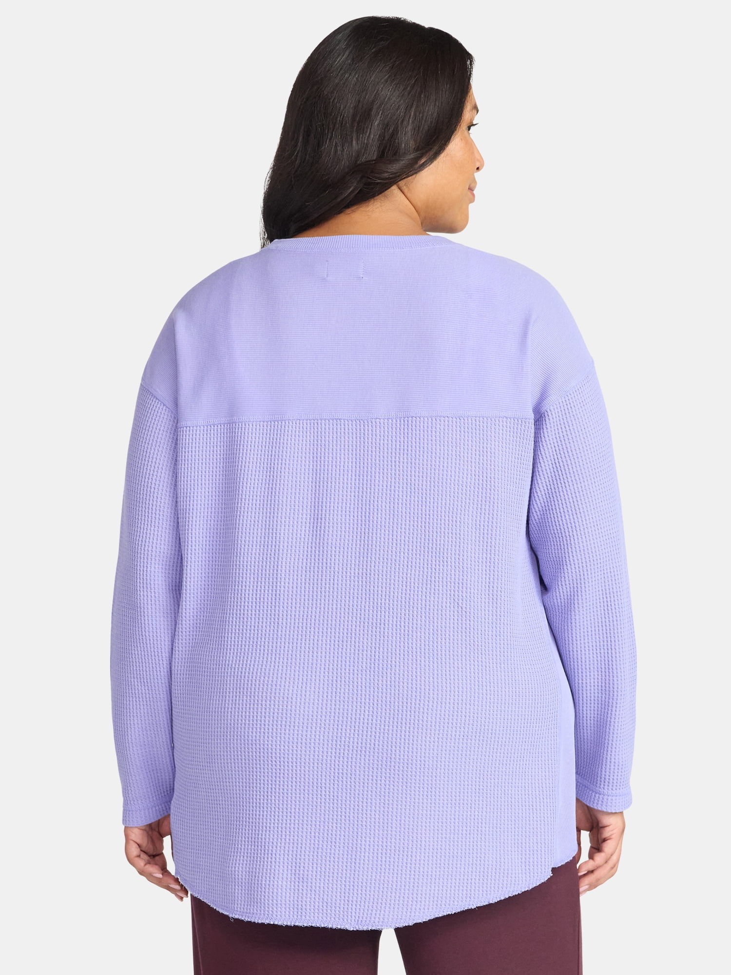 Terra & Sky Women’s Plus Waffle Knit Tunic Top, Sizes 0X-4X