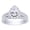 White Gold-Plated, variant on Halo Bridal Ring Set For Women 1.00 Cttw Pear And Round Cut Lab Grown Diamond Two Row Wedding Band Rings Set in 14K White Gold Plated 925 Sterling Silver Jewelry Size-9.5