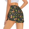 thumbnail image 2 of Uemuo Funny Sloths In The Forest Pattern Women's Athletic Shorts High Waisted Running Shorts with Liner Pockets Gym Elastic Workout Shorts-Small, 2 of 9