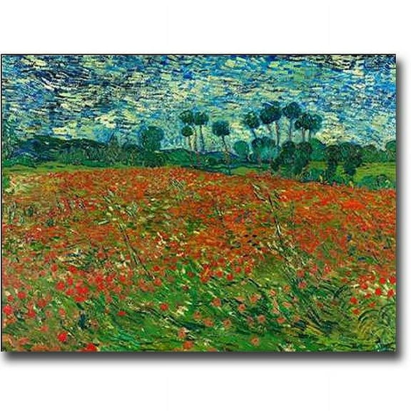 Artistic Home Gallery 1216AM287SAG Poppy Field by Vincent Van Gogh Premium Gallery-Wrapped Canvas Giclee Art - 12 x 16 x 1.5 in.