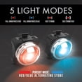 thumbnail image 3 of PS1200v2 Red / Blue LED Rechargeable Patrol Bicycle Light Heavy Duty 18hrs Max Run-Time, 3 of 6