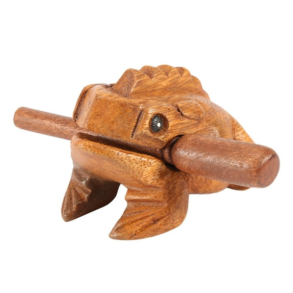 Dekaim Grenouille en Bois, Thaïlande Artisanat Traditionnel en Bois Grenouille chanceuse coassant Instrument de Musique décor de Bureau à Domicile(#2 8.8CM)