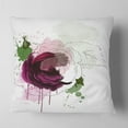thumbnail image 2 of Designart Purple Rose Sketch Watercolor - Floral Throw Pillow - 16x16, 2 of 5