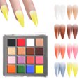 thumbnail image 1 of Juego de polvos para uñas, 16 colores, pigmento sólido iridiscente, neón, brillo para manicura, hogar, salón de bricolaje, uñas, 1 of 7