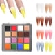 thumbnail image 1 of Juego de polvos para uñas, 16 colores, pigmento sólido iridiscente, neón, brillo para manicura, hogar, salón de bricolaje, uñas, 1 of 7