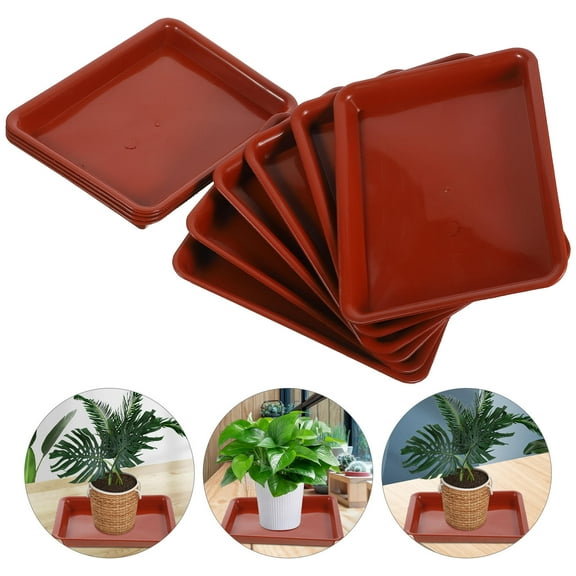 CATIEBYE 10Pcs Rectangular Water Tray for Indoor Planting and Soil Containment