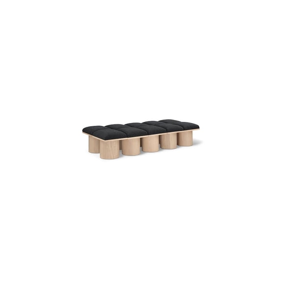 Meridian Furniture Pavilion Black Boucle Fabric Bench