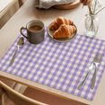 thumbnail image 3 of Buffalo Plaid Placemats Set of 6 Farmhouse Purple Checkered Vintage Grid Place Mats Indoor Wipeable Table Mats Washable Cloth Dining Table Placemats for Kitchen Holiday Party Home Decor 13x19 Inch, 3 of 9