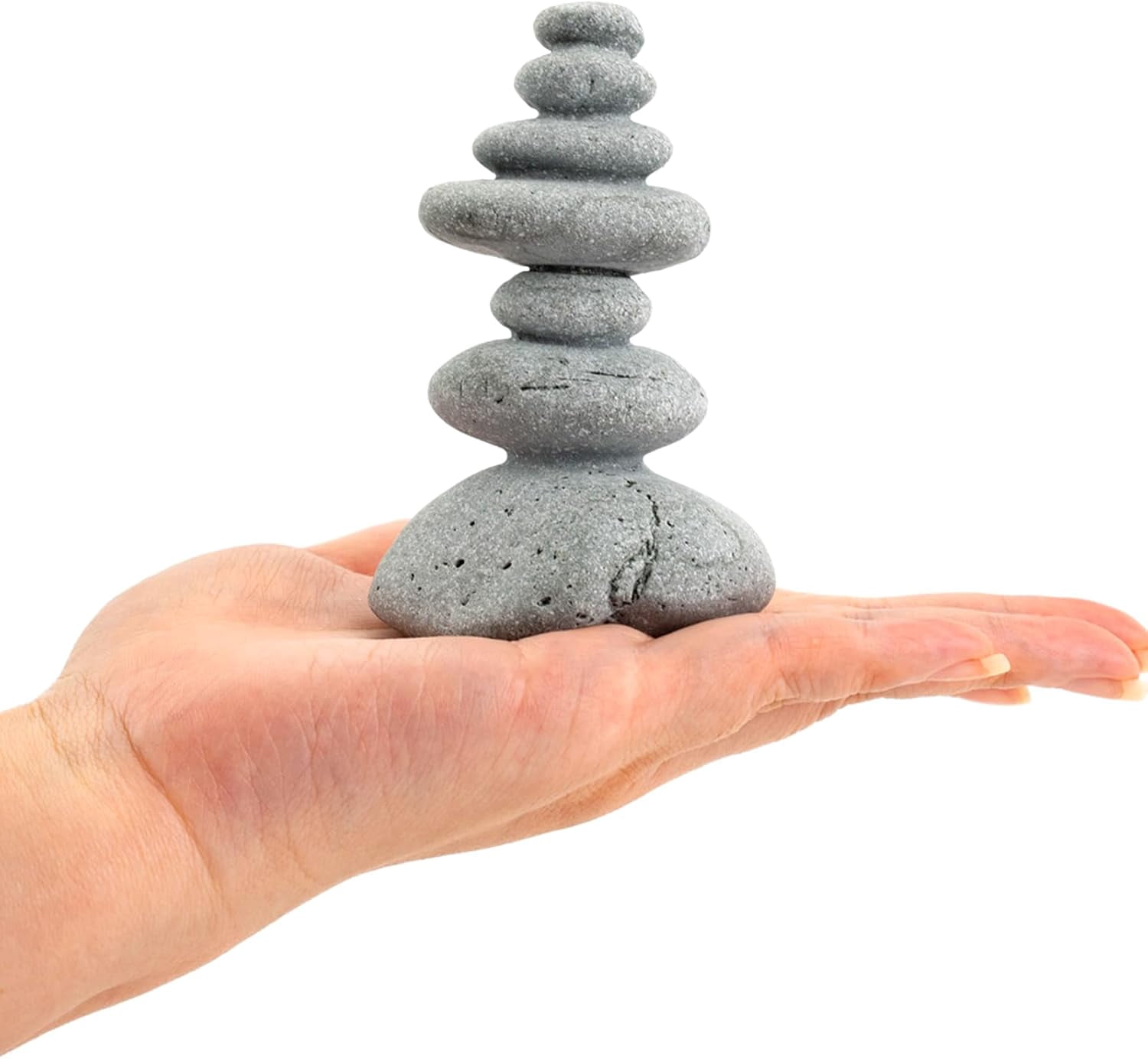Aquarium Decor, Mini Stacked Zen Rock Stone Decor – Balanced Stones Cairn Statue for Garden, Fish Tank, and Micro Landscape