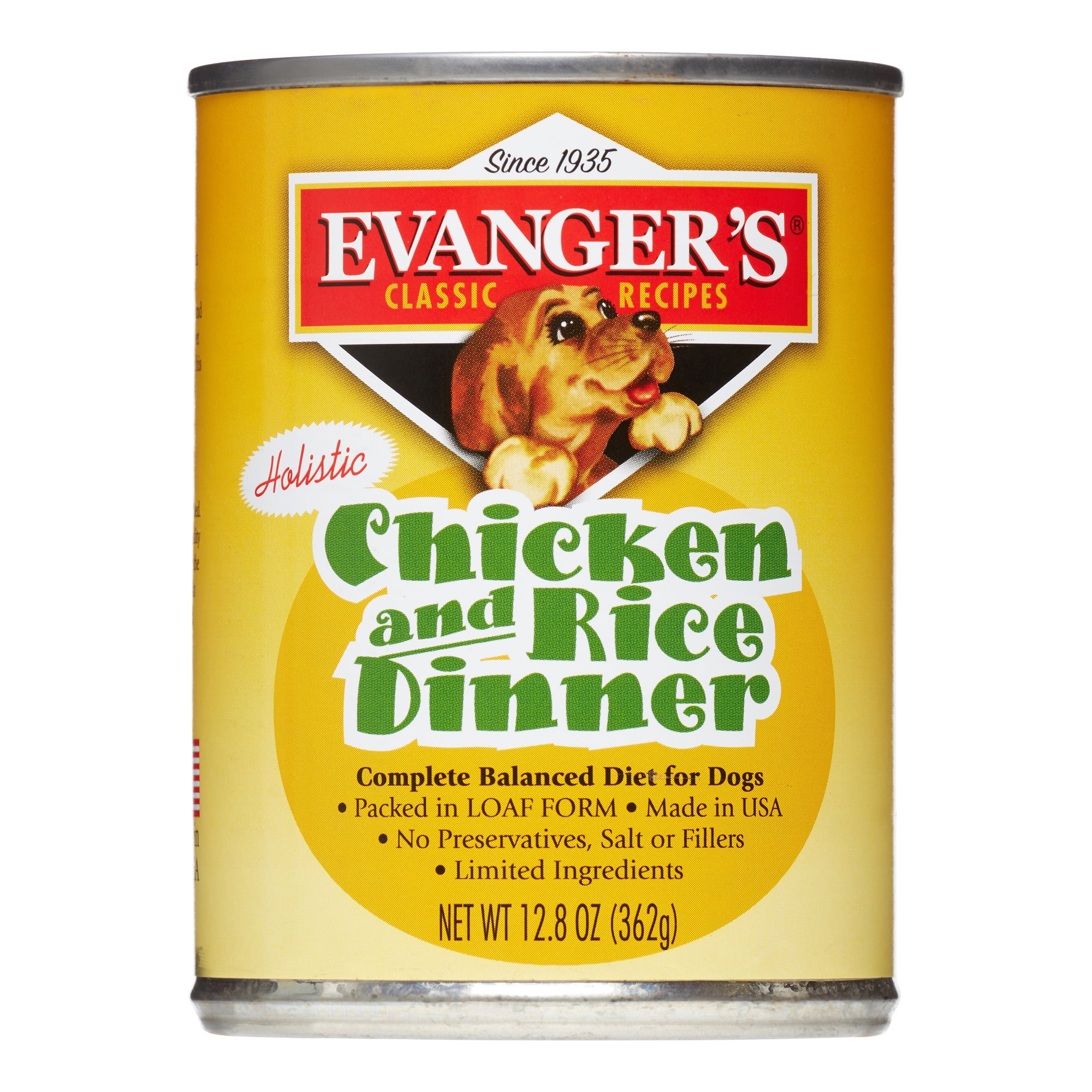 Evanger's Natural Chicken & Rice Wet Dog Food, 12.8 Oz
