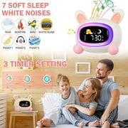 Hansang Alarm Clock for Kids, Ok to Wake Clock, Sleep Training Digital Clock with 5 Night Light, 7 Sleep Sound Machine