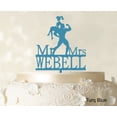 thumbnail image 1 of Personalized Mr & Mrs Couple Cake Topper Personalized Turquoise Blue Cake Topper Color Option Available 5-7 Inches Wide, 1 of 1