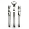 thumbnail image 4 of TK973 - High polished (no plating) Stainless Steel Ring with AAA Grade CZ  in Clear, 4 of 5