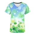 thumbnail image 5 of lcziwo Womens St. Patrick's Day Scrubs Tops Workwear V Neck Short Sleeve Print Nursing Uniform Casual Scrubs Shirts with Pockets 2025 Vacation Outfits Sky Blue XL Lightning Sales Today, 5 of 6