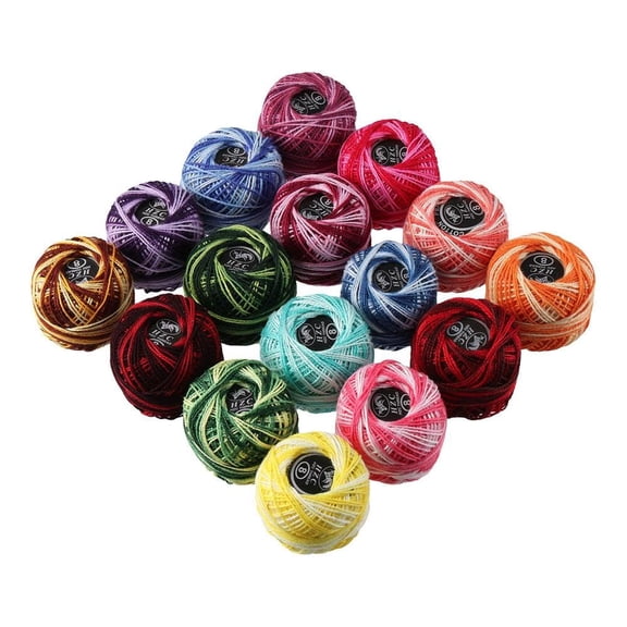 16 Rolls of Colorful Cotton Thread Ball Crochet Thread Embroidery Rainbow Color Cross Stitch Thread Sewing Thread for Cross Stitch Crafts