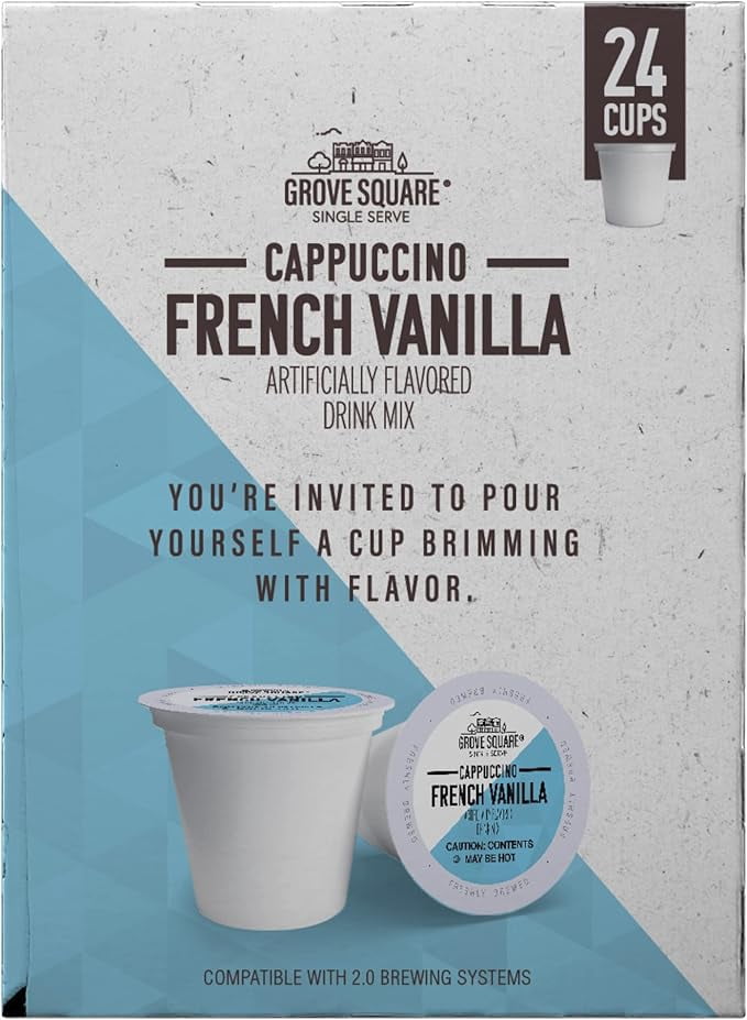 Grove Square French Vanilla Cappuccino Mix Single-Serve Coffee Pods 48 count