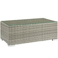 thumbnail image 2 of Modern Contemporary Urban Outdoor Patio Balcony Garden Furniture Lounge Sectional Sofa and Table Set, Sunbrella Rattan Wicker, White Light Gray, 2 of 8