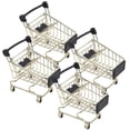 thumbnail image 3 of Mini Metal Shopping Cart Home Decor Office Use Decoration 4pcs Simple Design Realistic Look, 3 of 5