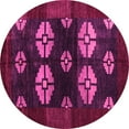 thumbnail image 1 of Ahgly Company Indoor Round Abstract Pink Modern Area Rugs, 7' Round, 1 of 4
