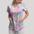 thumbnail image 7 of COMVALUE Cozy Fit Plus Size Scrub Shirts Medical Uniforms Tops Print Scrubs with Design (Pink, XL), 7 of 7